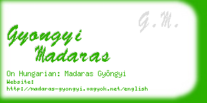 gyongyi madaras business card
