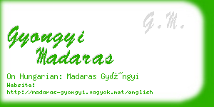 gyongyi madaras business card